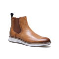 Wholesale High Ankle Winter Warm Up Men Leather Shoes Chelsea Boots
